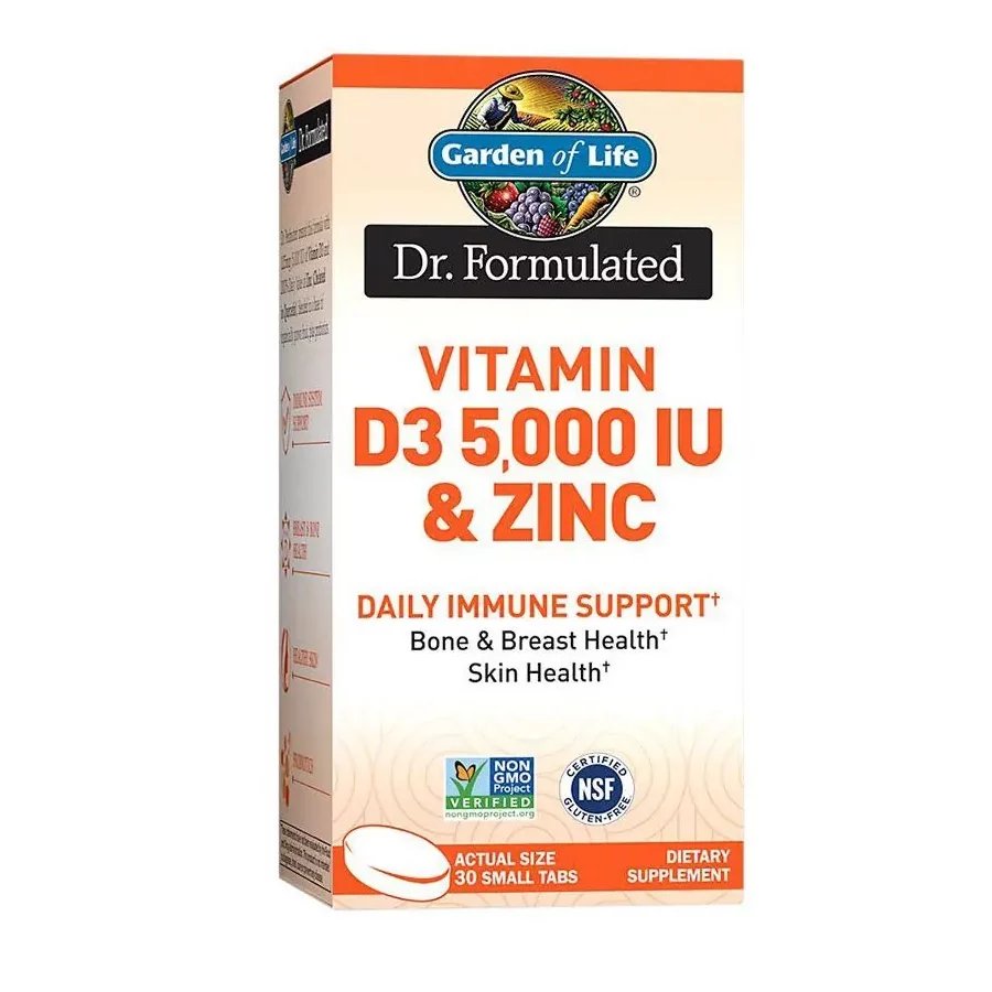 Dr. Formulated Vitamin D3 5000 IU + Zinek, 30 kapslí